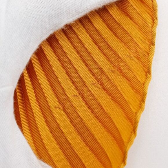 Hermes Pleated Carre LES Tambours Tambour Drum Silk Orange Women's Scarf - Picture 6 of 8